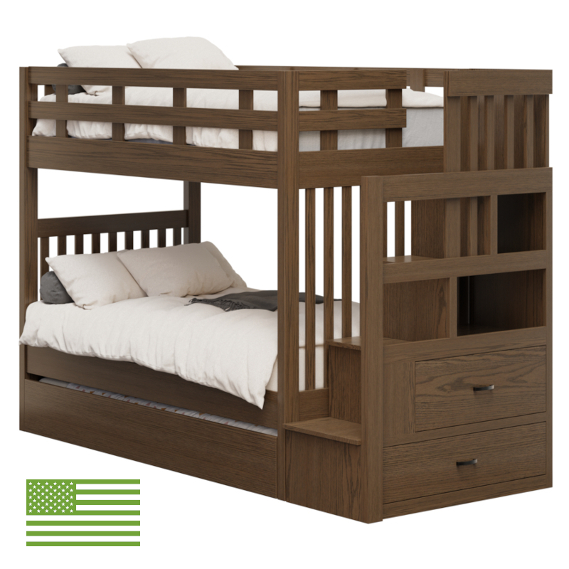 Amish Kodiak  Bunk Bed with Trundle